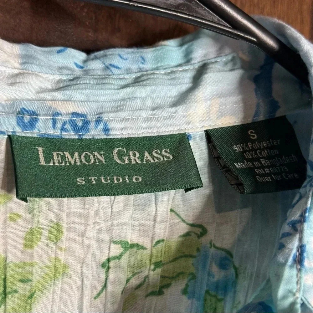 Vintage Lemon Grass Studio Blouse Womens Size S button down watercolor floral - Picture 4 of 7